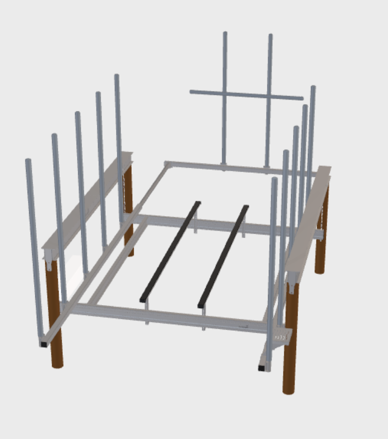 ShoreStation NX Guide System  with adjustable poly-covered loading aides for centering boats